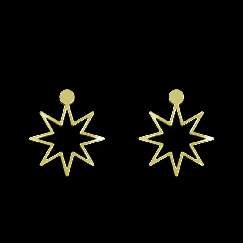 گوشواره طلا 18 عیار زنانه مدوپد مدل ستاره کد GA1-15428