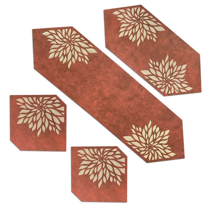 ست  رومیزی 4تکه مدل مخمل دولایه M6