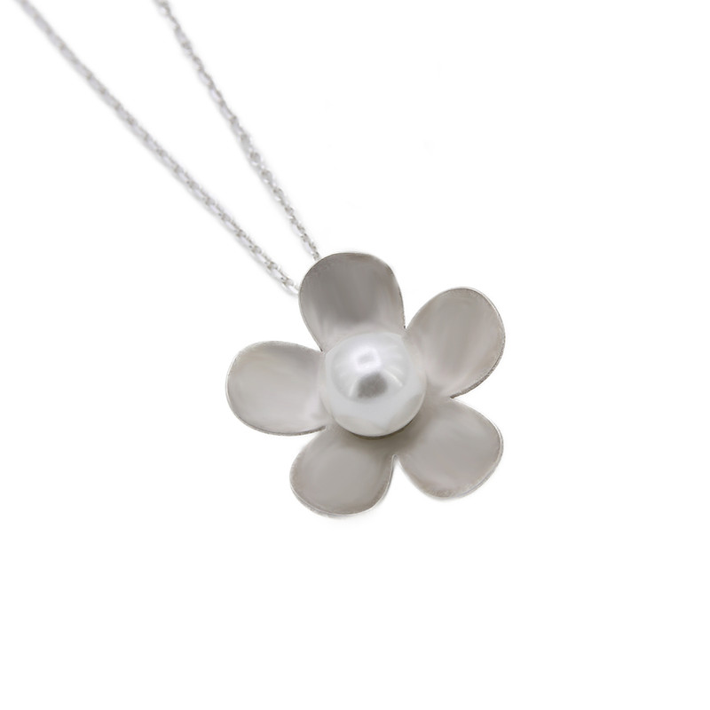 گردنبند نقره زنانه مدل Chamomile flower