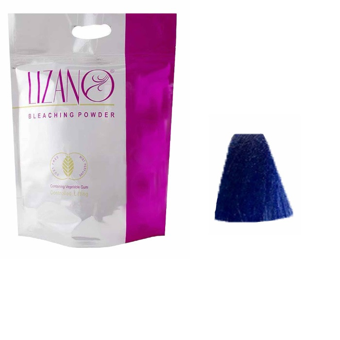 پودر دکلره لیزانو مدل Keratin وزن 50 گرم رنگ سرمه ای