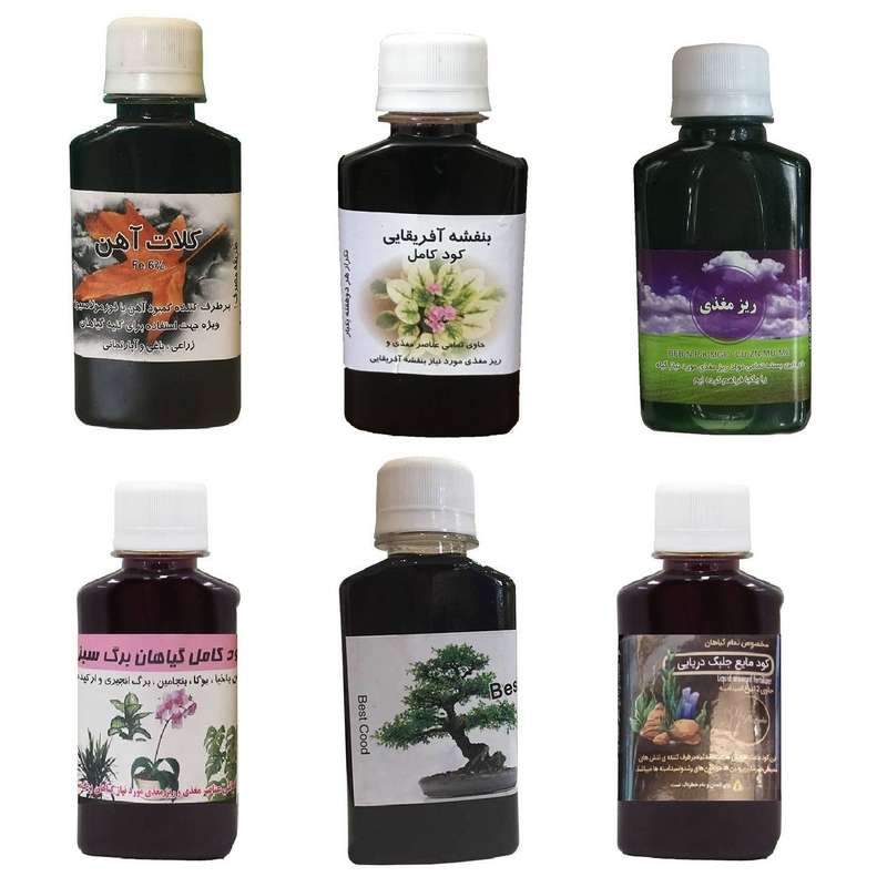 کود مایع کلات آهن و بنفشه آفریقایی و ریز مغذی و گیاهان برگ سبز و بن سای و جلبک دریایی مدل life drop حجم 120 میلی لیتر