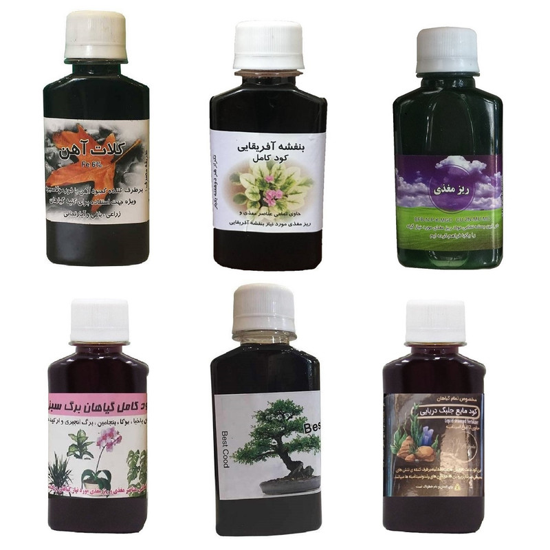 کود مایع کلات آهن و بنفشه آفریقایی و ریز مغذی و گیاهان برگ سبز و بن سای و جلبک دریایی مدل life drop حجم 120 میلی لیتر