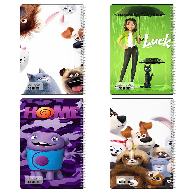 دفتر نقاشي 50 برگ کارنيکا طرح انیمیشن Animation کد 75189 مجموعه 4 عددی