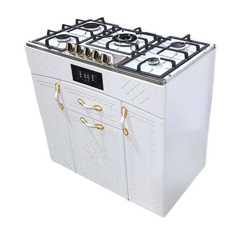 اجاق گاز 5 شعله هاکان مدل اجاق گاز چهار درب صفحه استیل اپکسی کوهان دار با ترموکوپل