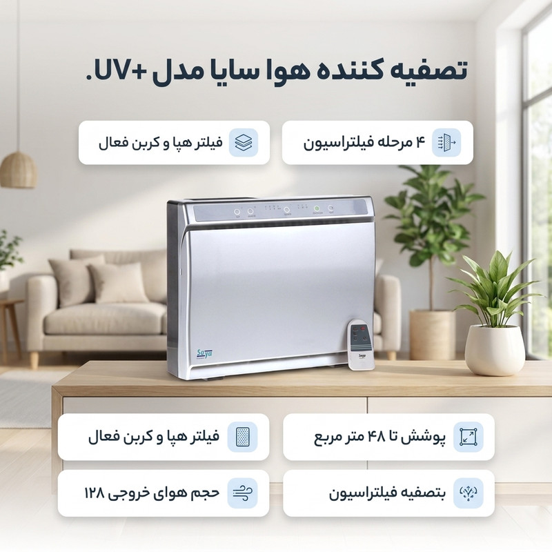 دستگاه تصفیه‌کننده هوا سایا مدل +UV
