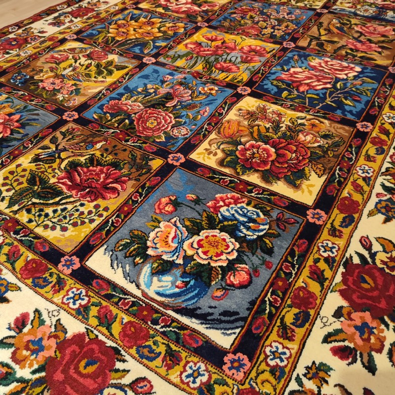 فرش دستباف شش متری طرح خشتی مدل AA یک جفت