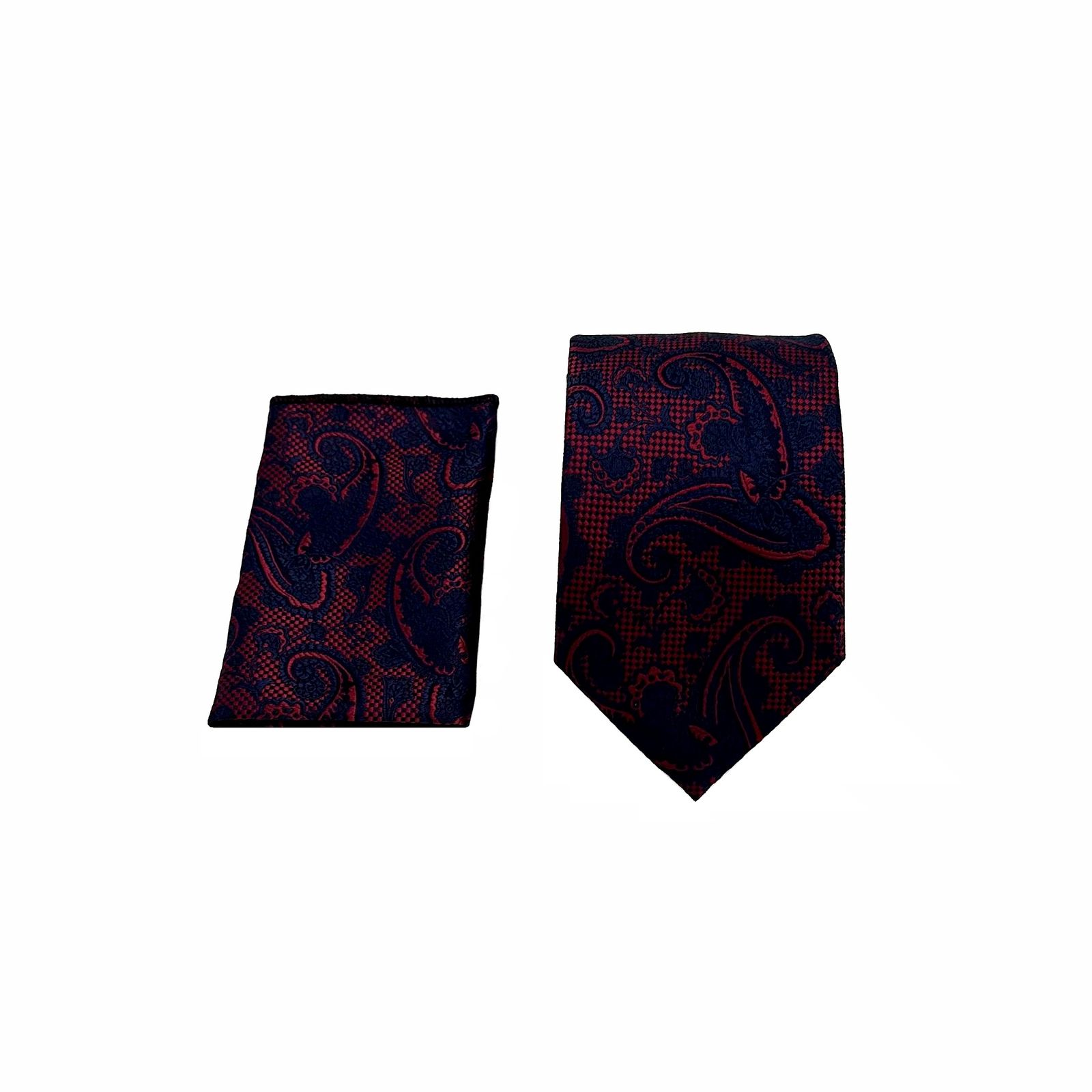 ست کراوات و دستمال جیب مردانه آریوان مدل بته جقه کد TB9902 - - 1