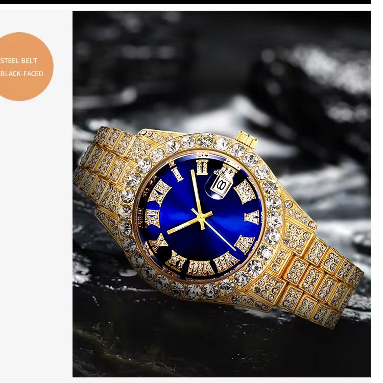 ساعت مچی عقربهای مردانه مدل فول نگین دیتی جاست کد 01 - - 6