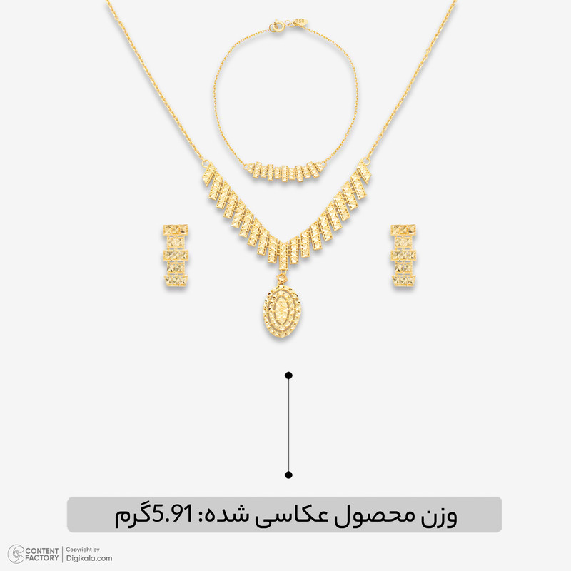 نیم ست طلا 18 عیار زنانه گالری طلا و جواهر هانی مدل em10