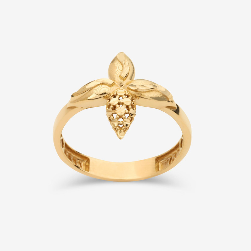 انگشتر طلا 18 عیار زنانه جواهری راز مدل گل چهار پر سایز 53