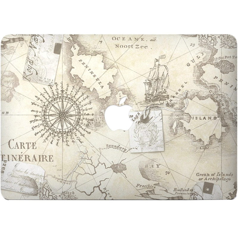 برچسب تزئینی ونسونی مدل Vintage Map مناسب برای مک بوک