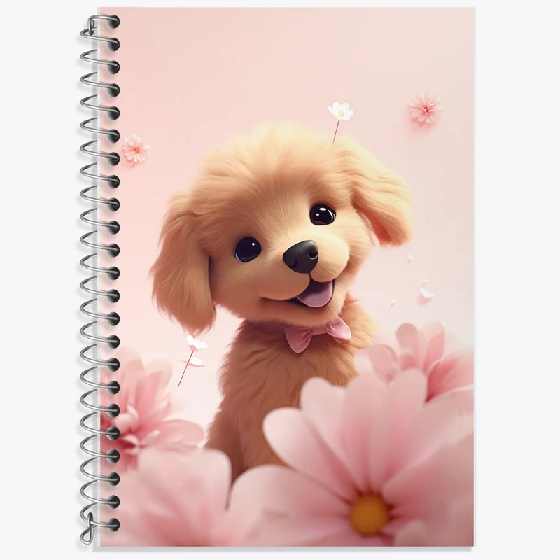 دفتر زبان 50 برگ خندالو مدل دو خط طرح سگ کیوت کد F2717