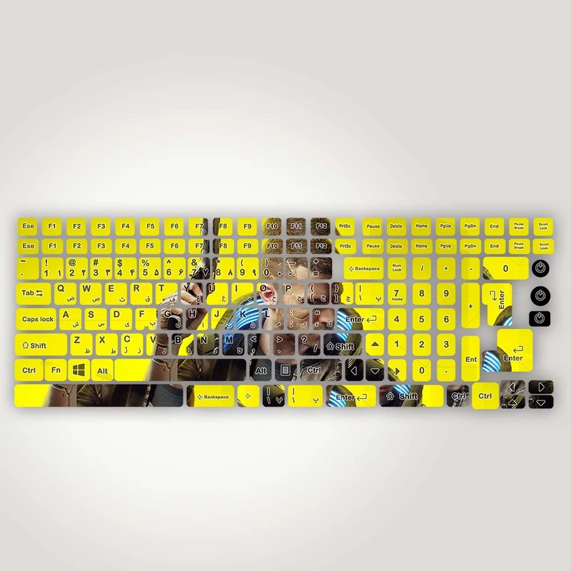 برچسب حروف فارسی کیبورد مدل Gaming کد K-104 