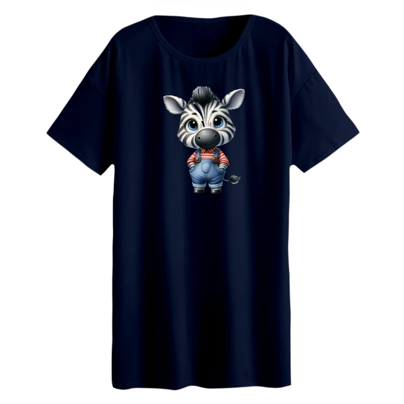 تی شرت لانگ زنانه مدل گورخر کد 2