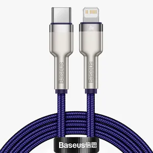 کابل تبدیل USB-C به لایتنینگ باسئوس مدل Metal Data 20W طول ۱ متر