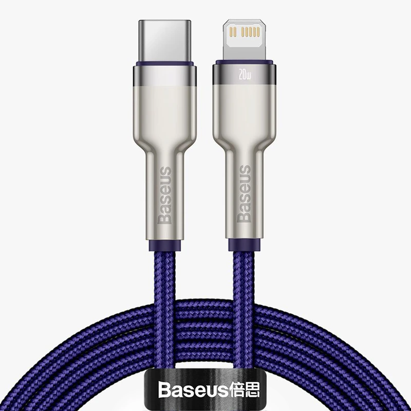 کابل تبدیل USB-C به لایتنینگ باسئوس مدل Metal Data 20W طول ۱ متر