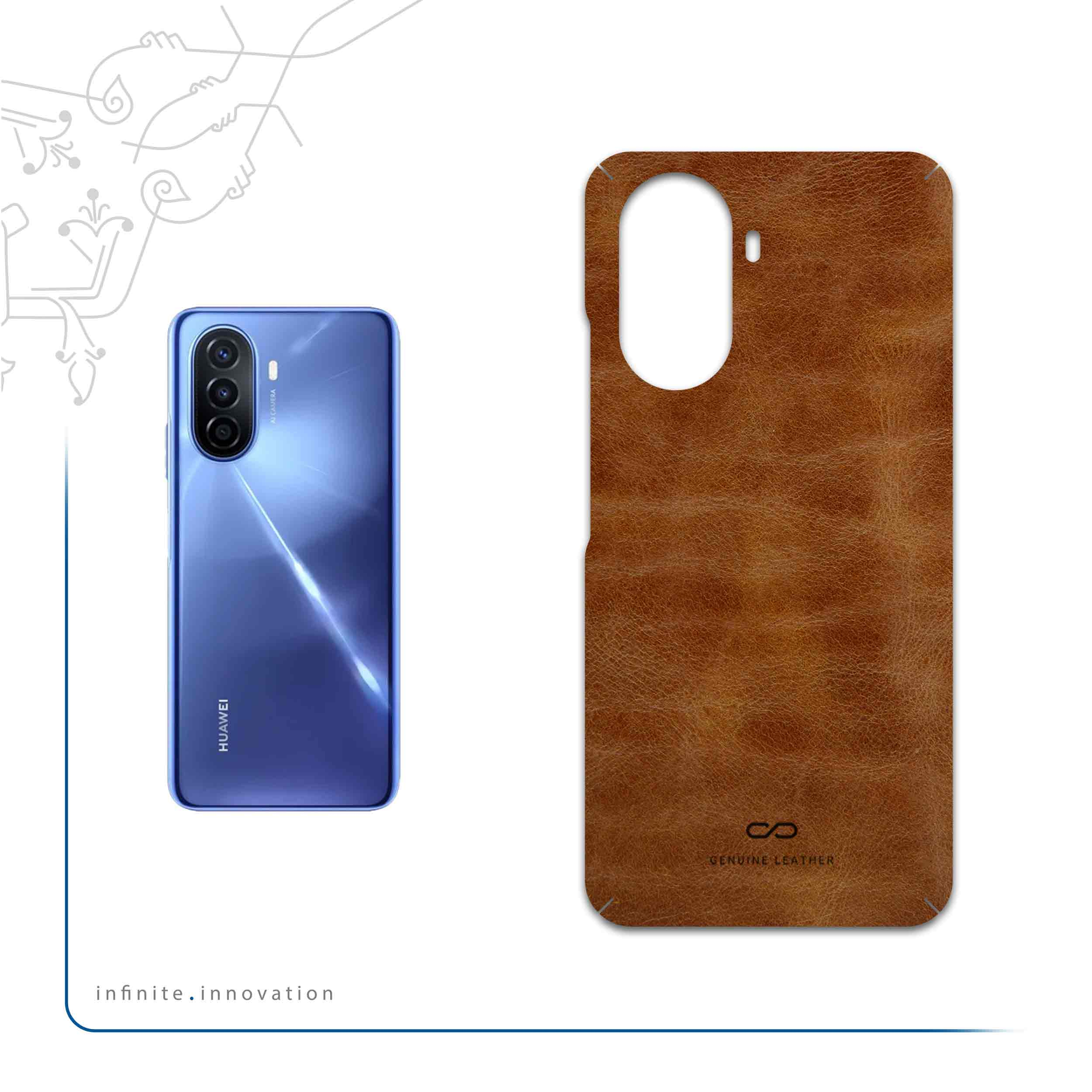 برچسب پوششی ماهوت مدل Buffalo-Leather مناسب برای گوشی موبایل هوآوی Nova Y70