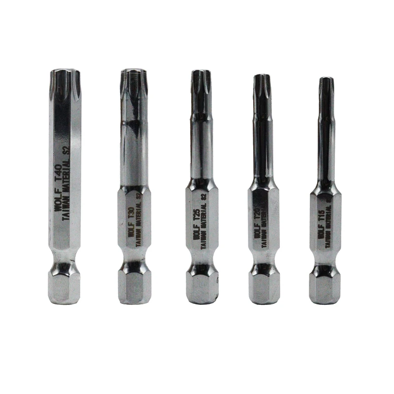 سری پیچ گوشتی ستاره ای ولف مدل  بیت خور کد YP-T15/T40  بسته 5 عددی