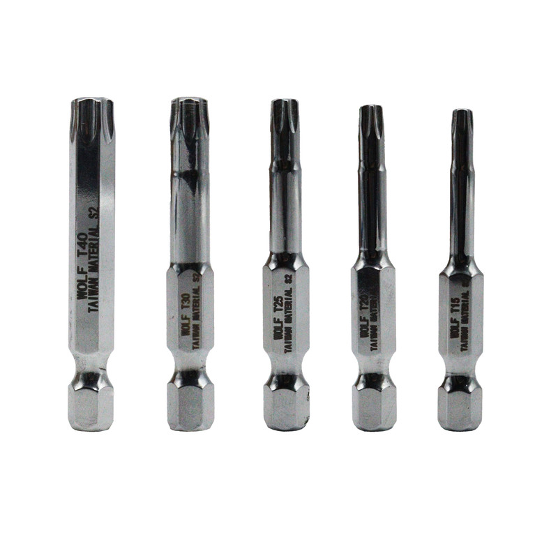 سری پیچ گوشتی ستاره ای ولف مدل  بیت خور کد YP-T15/T40  بسته 5 عددی