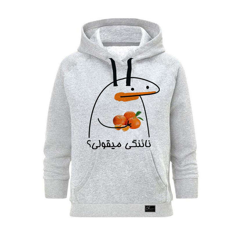 هودی زنانه مدل نائنگی میقولی کد J186 رنگ طوسی