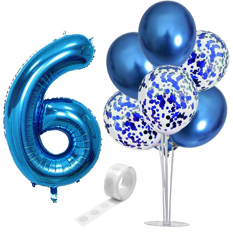 بادکنک آرایی مسترتم طرح کروم شیشه ای پولک دار کد 6 مجموعه 30 عددی