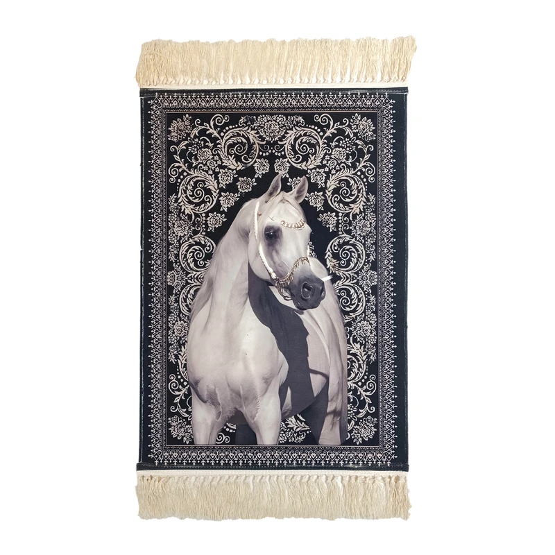 فرش ماشینی دیوارکوب طرح نقش اسب