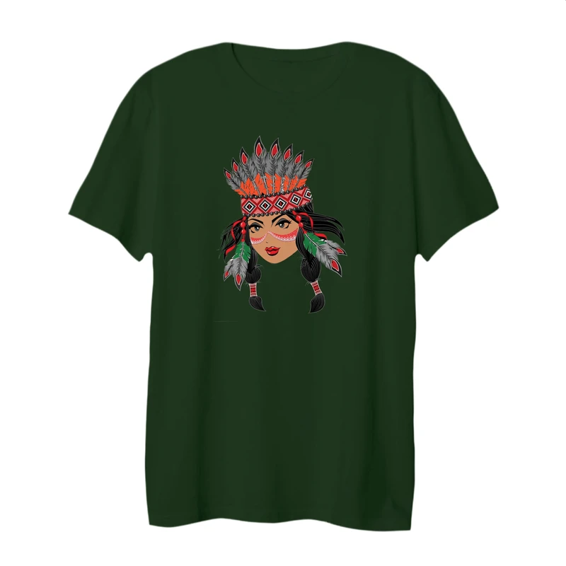 تی شرت لانگ آستین کوتاه زنانه مدل دختر سرخپوست