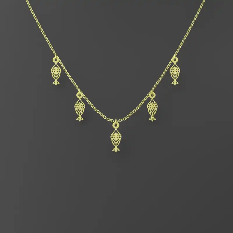 گردنبند طلا 18 عیار زنانه مدوپد مدل هندسی کد RNA10793