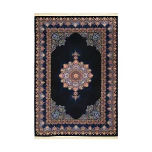 فرش ماشینی دانژه مدل JA701359 زمینه سرمه ای