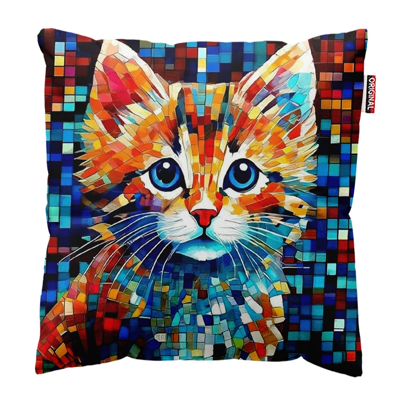 کوسن پاد آفرین مدل گربه کیوت بامزه فانتزی کد PK302007 سایز 30*30 سانتی متر