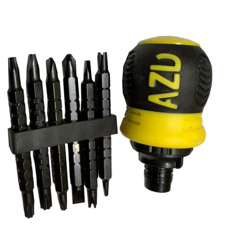 پیچ گوشتی مشتی جغجغه ای ای زد دی مدل  همه کاره کد SMT-AZD-13IN1-S2-CR-V بسته 7 عددی