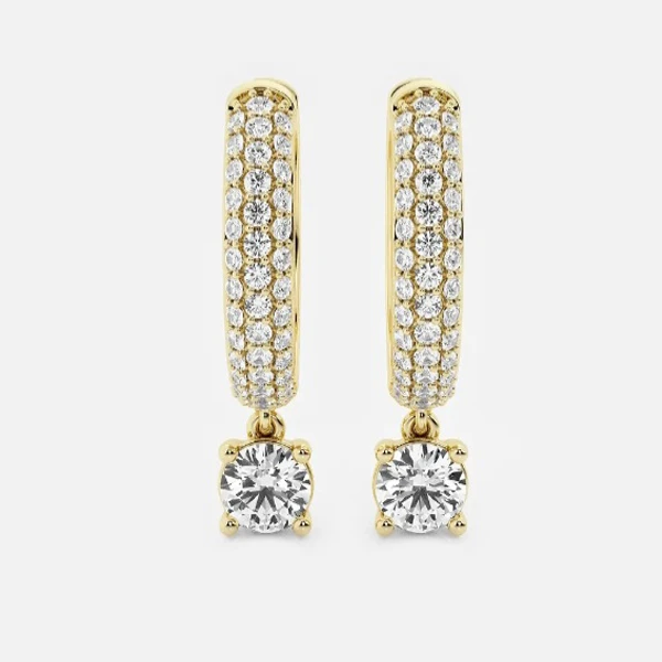 گوشواره حلقه‌ای زنانه ژوپینگ مدل نگین دار Zovira
