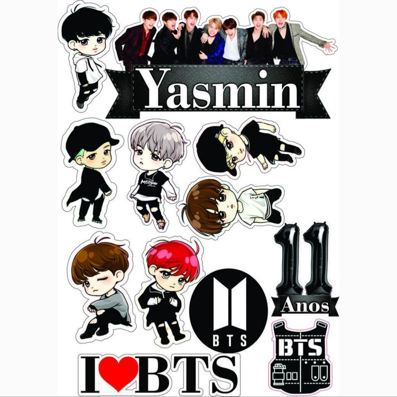 استیکر لپ تاپ طرح bts مجموعه 12 عددی