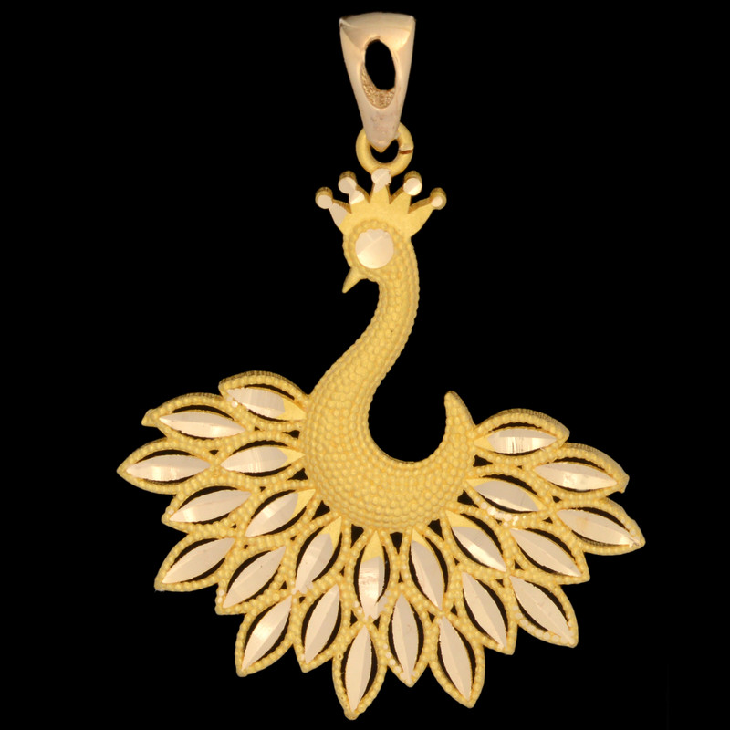 آویز گردنبند طلا 18 عیار زنانه طلای مستجابی مدل طاووس کد 2609