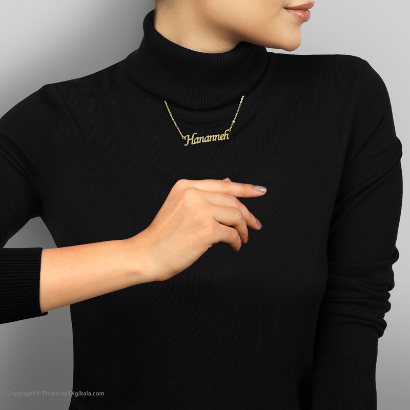 گردنبند زنانه آی جواهر طرح نام حنانه انگلیسی کد 1100107GE گردنبند زنانه آی جواهر طرح نام حنانه انگلیسی کد 1100107GE