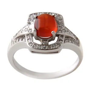 انگشتر نقره زنانه مدل سنگ عقیق یمانی کد AWR_783