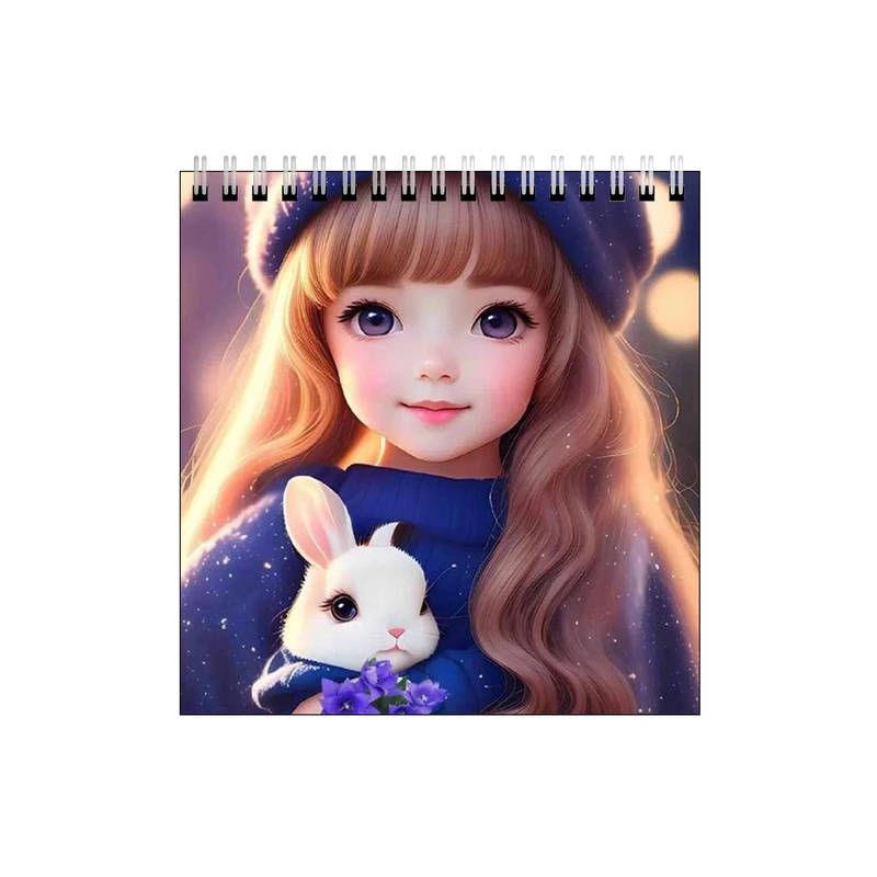 دفتر طراحی طرح دختر کیوت و خرگوش با تم کد 4267467