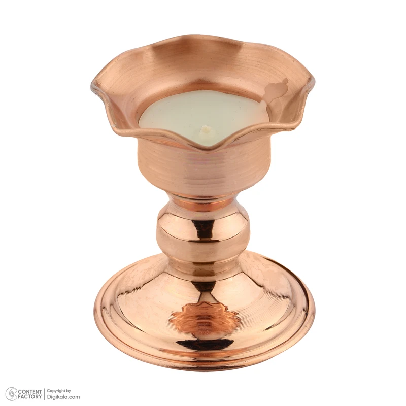 عکس شماره 8 : آینه و شمعدان مسی مدل 105 مجموعه 3 عددی