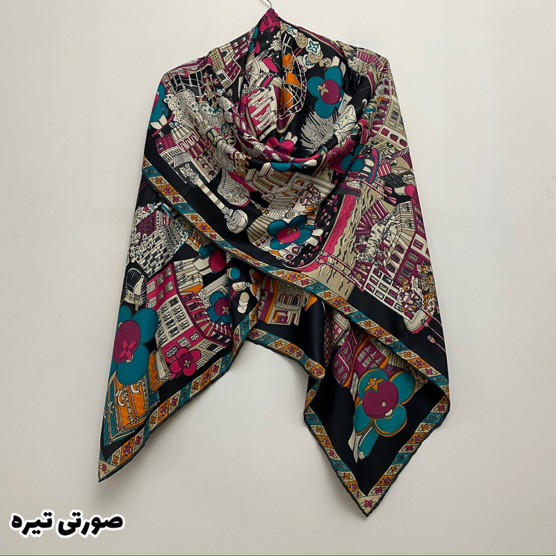 روسری زنانه مدل ابریشم توییل دست دوز کد 6996