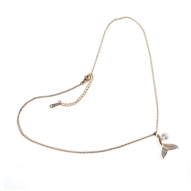 گردنبند زنانه مدل دم نهنگ کد 104002128