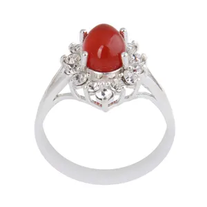 انگشتر نقره زنانه بازرگانی میلادی مدل سنگ عقیق کد AW_596