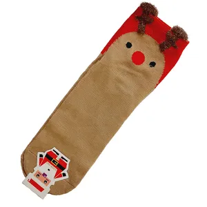 جوراب ساق بلند دخترانه مدل کریسمسی کد 02