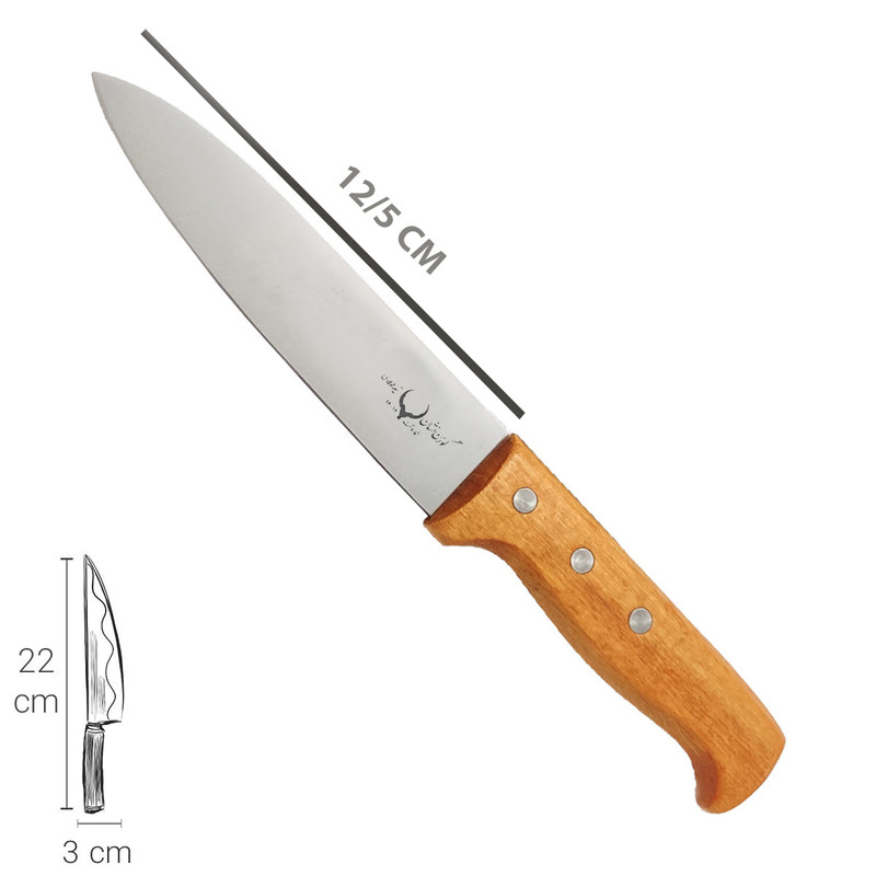 چاقو آشپزخانه گوزن نشان مدل WOOD-22CM