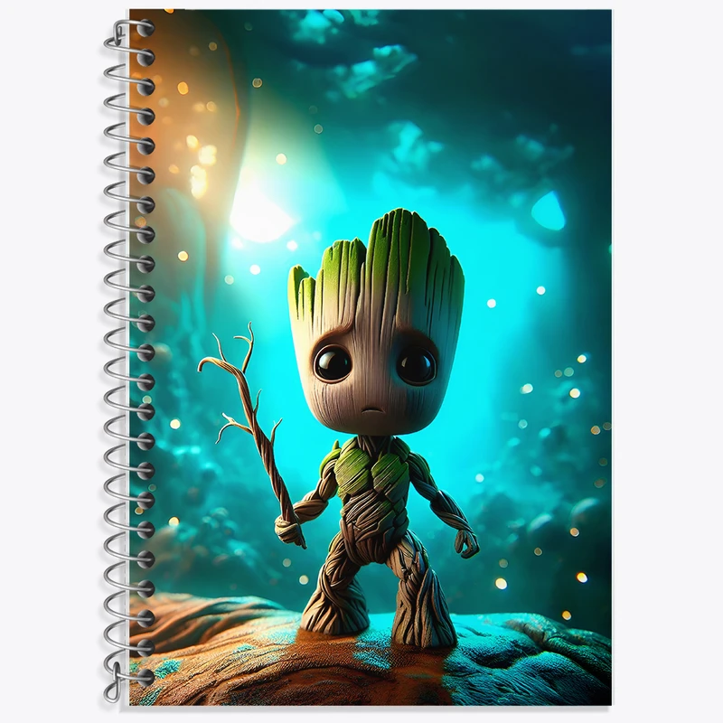 دفتر زبان 50 برگ خندالو مدل سه خط طرح گروت‌ (Groot) کد F6230