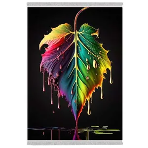 فرش پارچه‌ای دفه مدل فرشینه شانل مخمل طرح فانتزی کد 7099