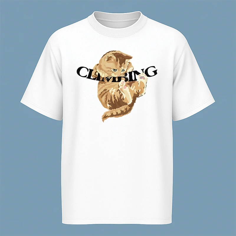 تی‌شرت آستین کوتاه مردانه مدل گربه کیوت کد c99