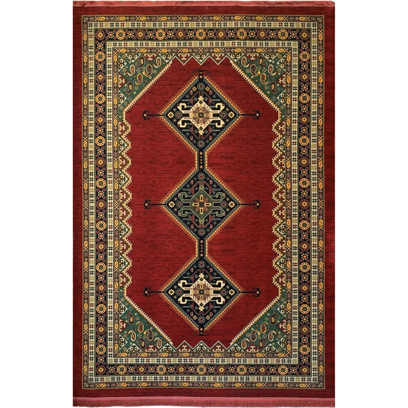 فرش ماشینی 700 شانه لک لک  زمینه لاکی حاشیه لاکی مدل 1911