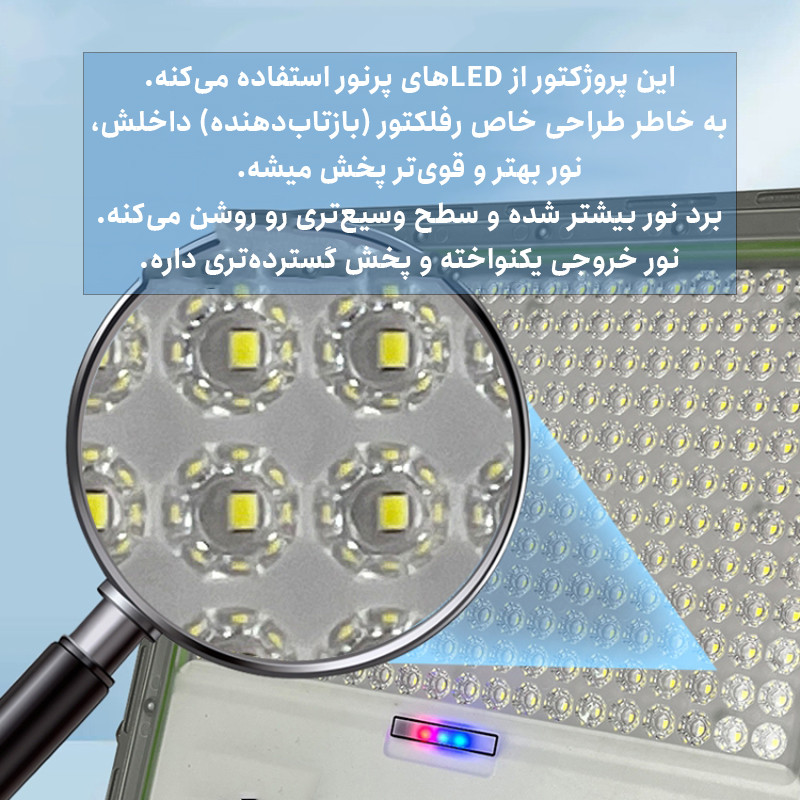 پروژکتور خورشیدی 100 وات مدل Outdoor Floodlight به همراه پنل خورشیدی