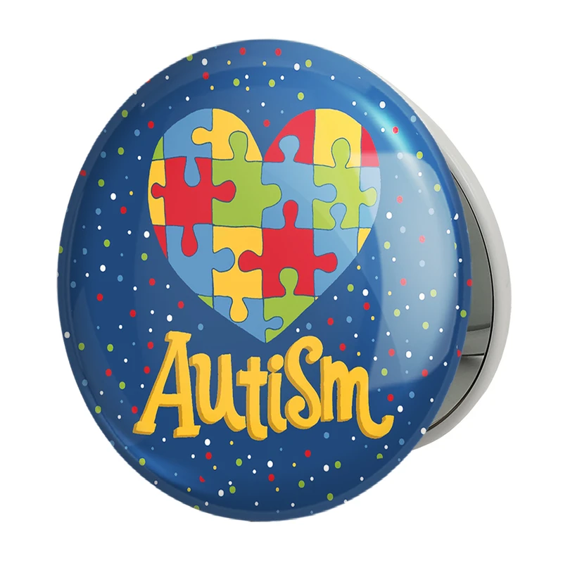 آینه جیبی خندالو طرح اتیسم Autism مدل تاشو کد 26747 