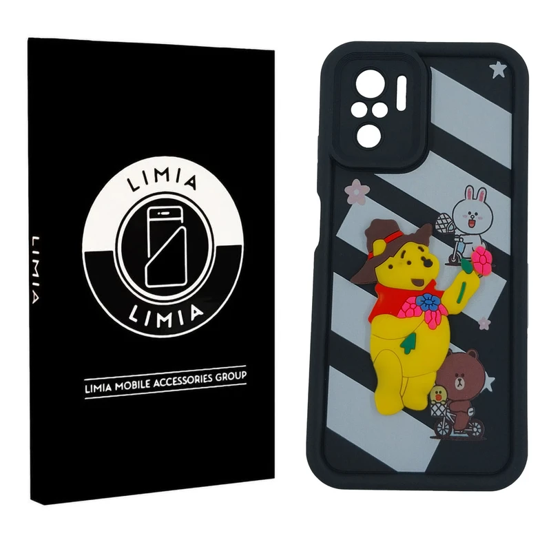 کاور لیمیا مدل سولید لنزدار طرح عروسکی برجسته مناسب برای گوشی موبایل شیائومی Redmi Note 10 4G/Note 10s/Poco M5s